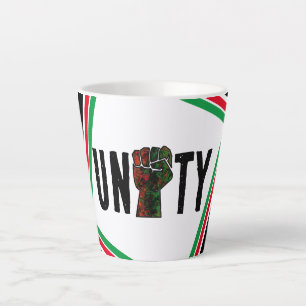 Caneca De Café Latte orgulho negro vermelho punho verde pano-africano