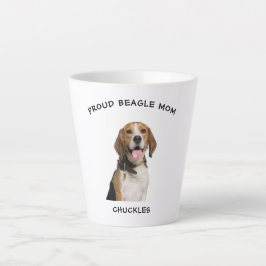 Caneca De Café Latte Orgulhoso Beagle Mãe Personalizada Pet Dog Foto