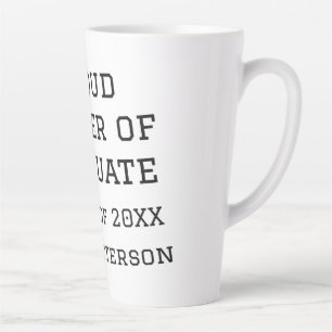 Caneca De Café Latte Orgulhoso pai da classe de formandos de 20XX adici