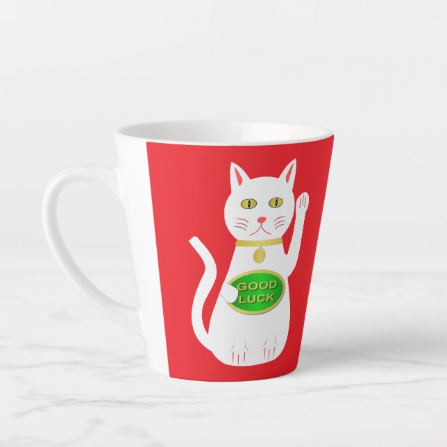 Caneca De Café Latte Oriental Lucky Cat (Esquerda)
