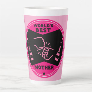 Caneca De Café Latte Original Rosa Melhor Mãe Do Mundo