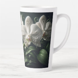 Caneca De Café Latte Orquídea Branca