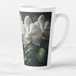 Caneca De Café Latte Orquídea Branca