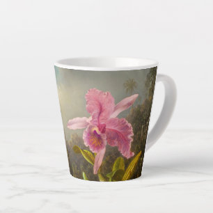 Caneca De Café Latte Orquídea com dois beija-flores