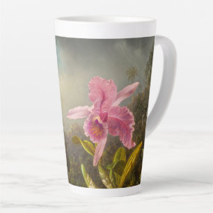 Caneca De Café Latte Orquídea com dois beija-flores