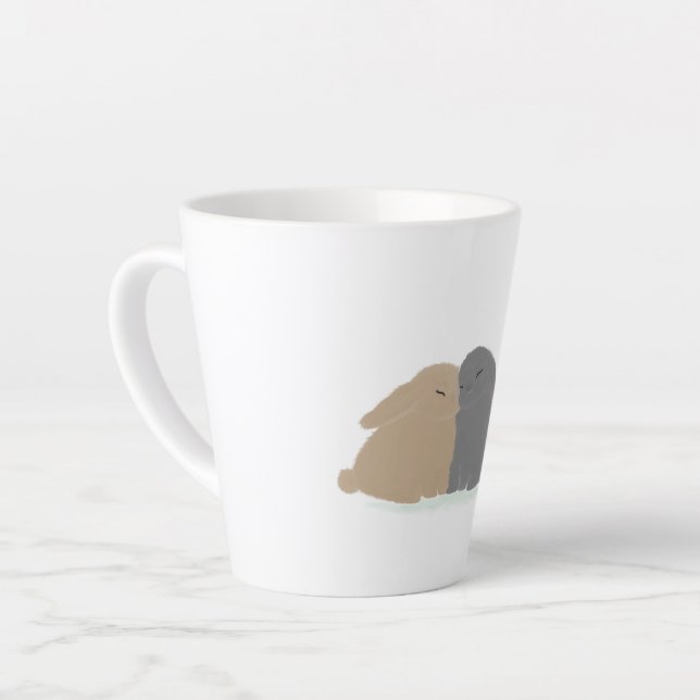 Caneca De Café Latte Os Coelhinhos do Amor! (Ângulo esquerdo)