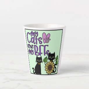 Caneca De Café Latte Os meus gatos são do meu pai.