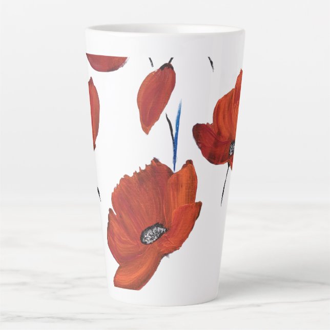 Caneca De Café Latte Os Poppies (Frente)
