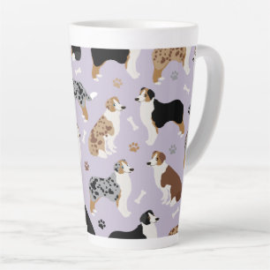 Caneca De Café Latte Ossos e patas pastores australianos