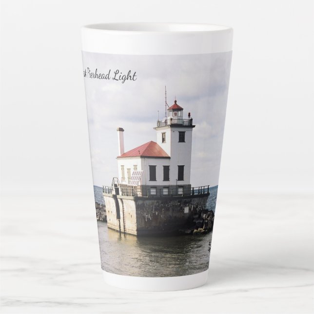 Caneca De Café Latte Oswego West Pierhead Latim (Frente)