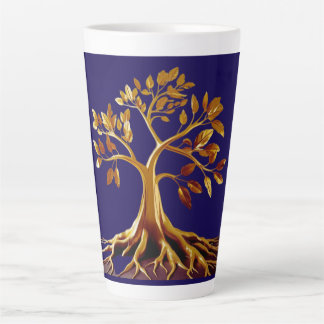 Caneca De Café Latte Ouro Bloom Lata Grande