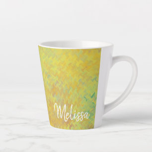 Caneca De Café Latte Ouro com aspecto de papel embutido personalizado