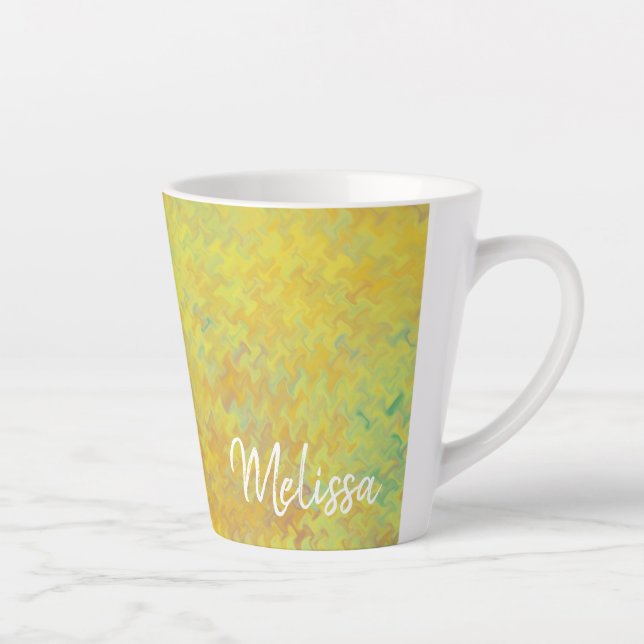 Caneca De Café Latte Ouro com aspecto de papel embutido personalizado (Direita)