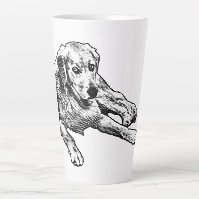 Caneca De Café Latte Ouro com granulado cômico (Frente)