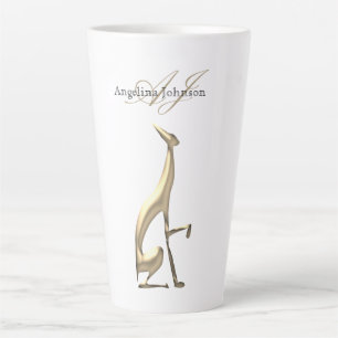 Caneca De Café Latte Ouro Elegante