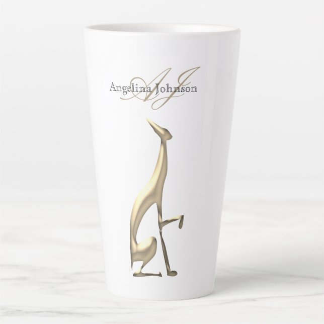 Caneca De Café Latte Ouro Elegante (Frente)