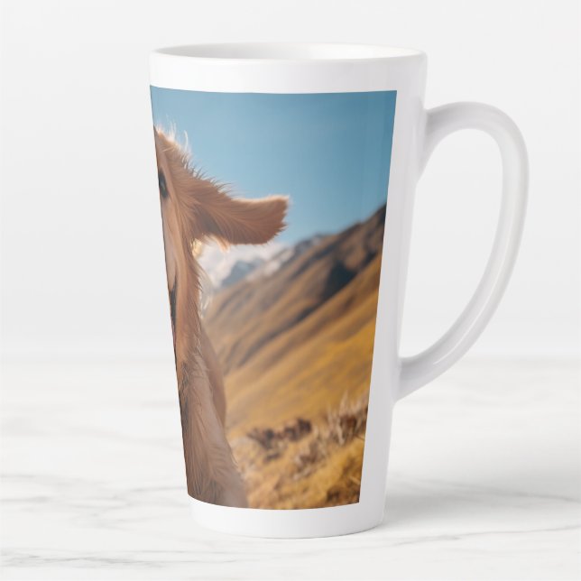 Caneca De Café Latte Ouro Feliz em Execução (Direita)