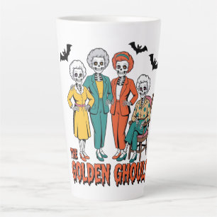 Caneca De Café Latte Ouro Ghouls Girls' Halloween