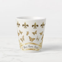 Ouro personalizado Fleur de Lis Butterfly Mug