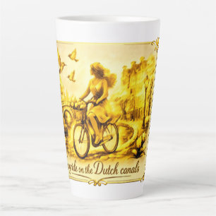 Caneca De Café Latte OuroAmsterdã ArtísticaMinimalistaObscura