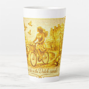 Caneca De Café Latte OuroAmsterdã MinimalistaCimentoArtístico
