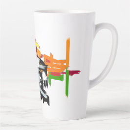 Caneca De Café Latte Outono esquilo Remendo diversão