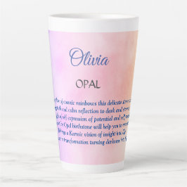 Caneca De Café Latte Outubro Birthstone Opal design