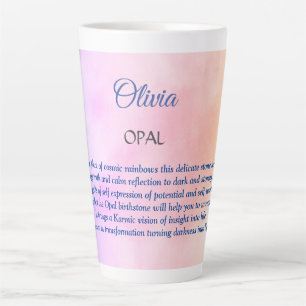 Caneca De Café Latte Outubro Birthstone Opal design