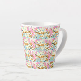 Caneca De Café Latte OVERFLOW Floral Latte Mug - Adiela Akoo