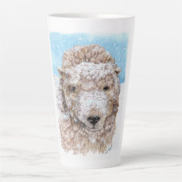 Caneca De Café Latte Ovinos na Neve