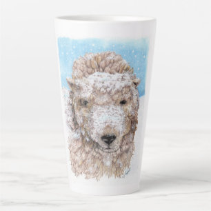Caneca De Café Latte Ovinos na Neve