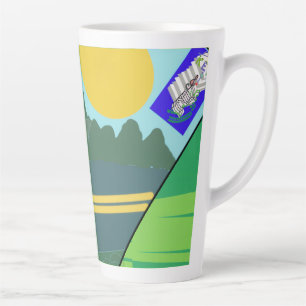 Caneca De Café Latte Ovos engraçados atravessando o copo de papel da es