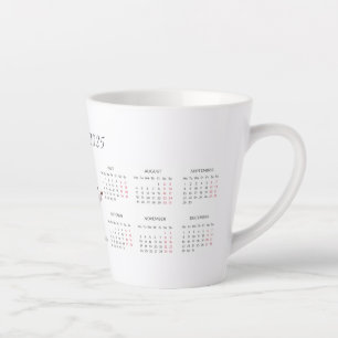 Caneca De Café Latte Pacote de Café de Calendário Personalizado 2025