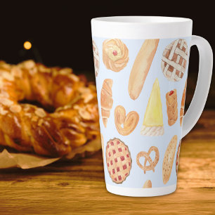 Caneca De Café Latte Padaria Francesa Patisserie Pão de Pastry Arte Ali