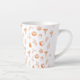 Caneca De Café Latte Padrão Aconchegante de Outono