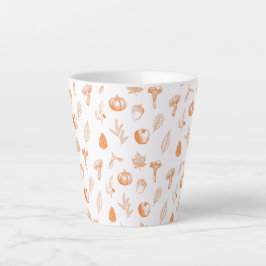 Caneca De Café Latte Padrão Aconchegante de Outono
