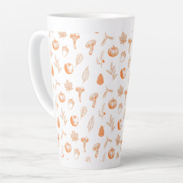 Caneca De Café Latte Padrão Aconchegante de Outono