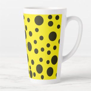 Caneca De Café Latte Padrão amarelo preto simples moderno