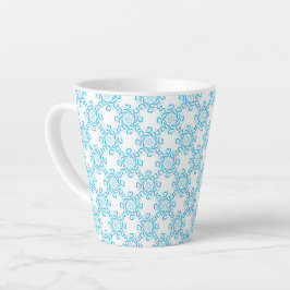Caneca De Café Latte Padrão Azul de Lama