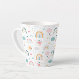 Caneca De Café Latte Padrão Climático Bastante