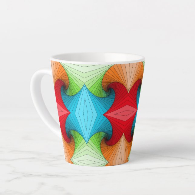 Caneca De Café Latte padrão colorido (Ângulo esquerdo)