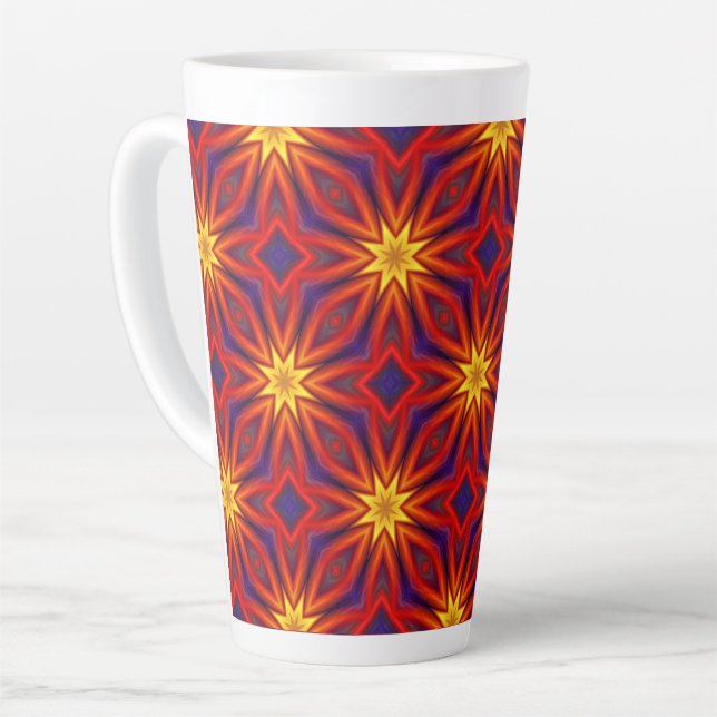 Caneca De Café Latte Padrão Colorido Abstrato (Ângulo esquerdo)