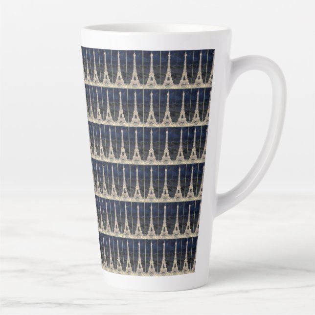 Caneca De Café Latte Padrão da Torre Eiffel (Direita)