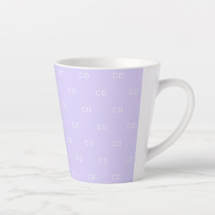 Caneca De Café Latte Padrão das iniciais do monograma da lavanda violet