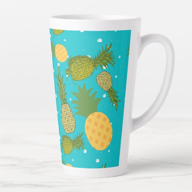 Caneca De Café Latte padrão de abacaxis  (Direita)