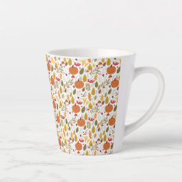 Caneca De Café Latte Padrão de Abóbora de Outono