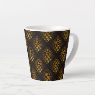 Caneca De Café Latte Padrão de Arte Abstrata Boho Elegante Moderno Dour