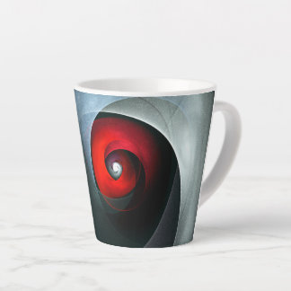 Caneca De Café Latte Padrão de Arte Moderna Abstrato de Roteiro Vermelh