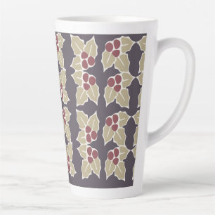 Caneca De Café Latte Padrão de Azevinho