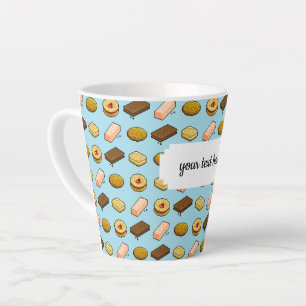 Caneca De Café Latte Padrão de Biscoito de Biscoito de Arte Pixel